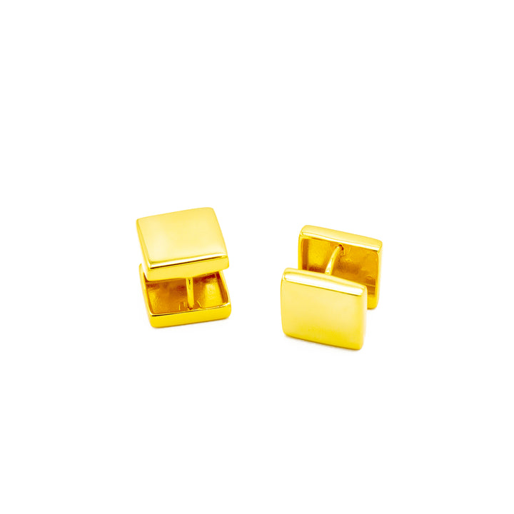 'Urucu' gold square earrings Ear studs made of 925 silver