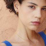 GERALDINE Classic Hoop Earrings in Gold with Topaz 