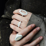 PROJET #31 / Bague fine femme, agate blanche