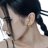 MAXINE Boucles d'oreilles clous forme C en or brillant