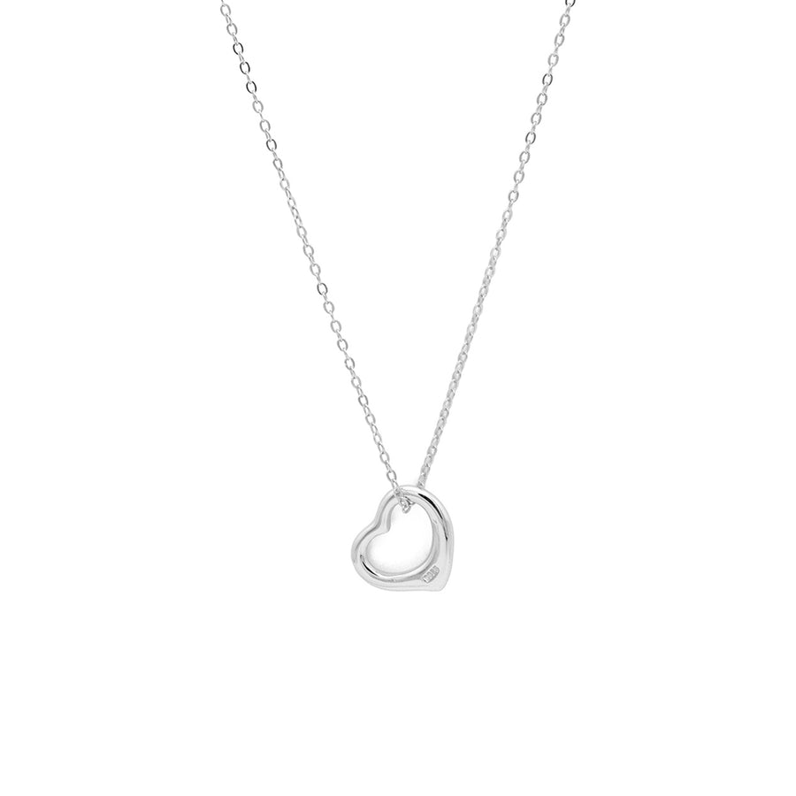 'Edison' silver necklace with heart pendant made of 925 sterling silver