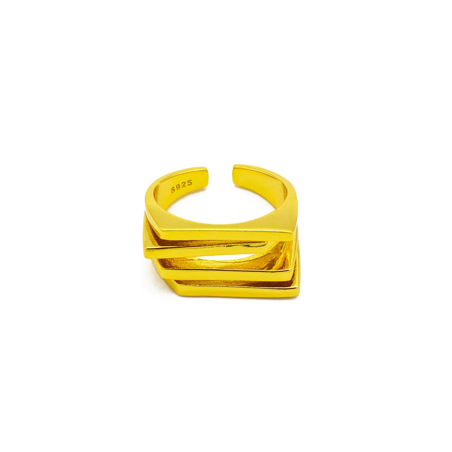 'Bridget' gold open ring made of 925 sterling silver