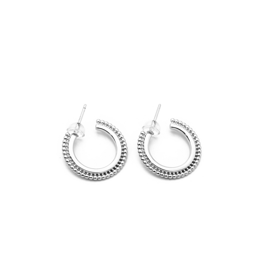 'Mckenna' silver 925 sterling silver ear stud hoops