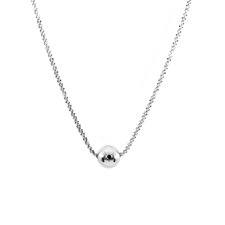 'Mag' silver necklace with ball pendant made of 925 sterling silver