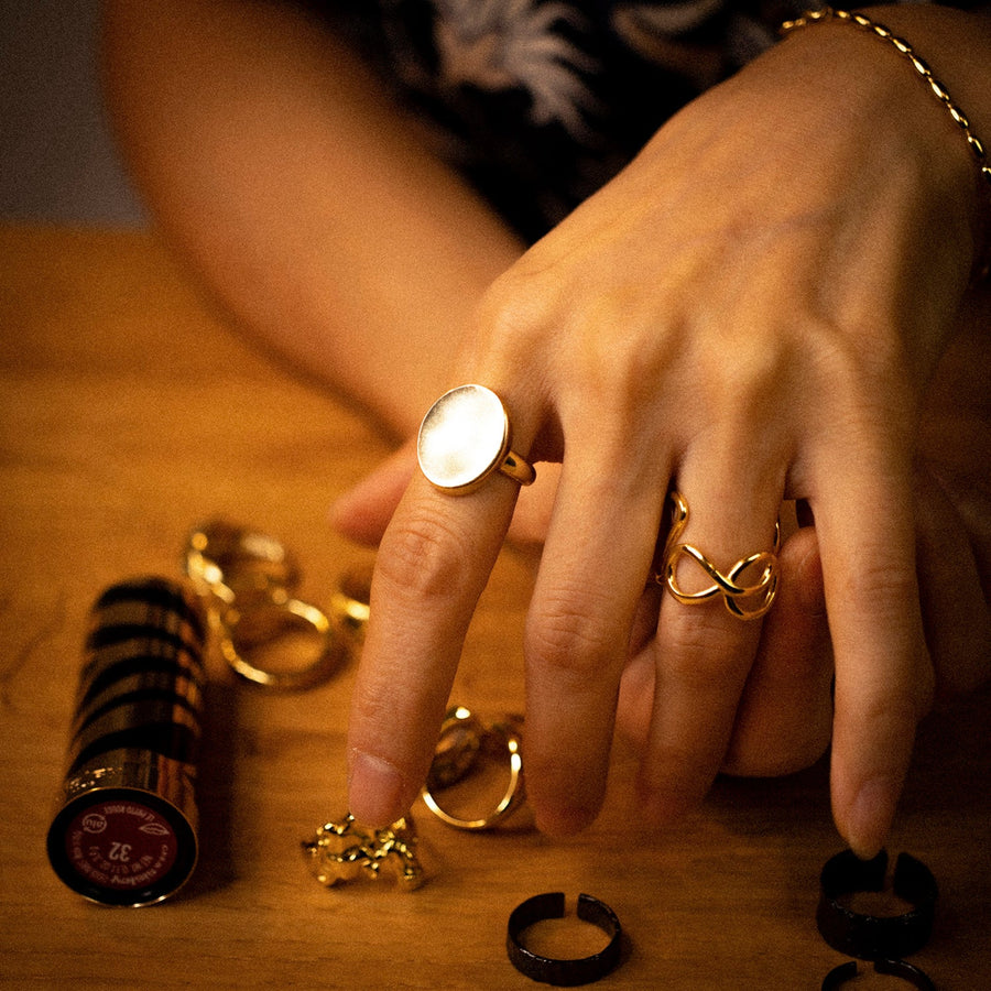 'Beatrice' gold open ring made of 925 sterling silver