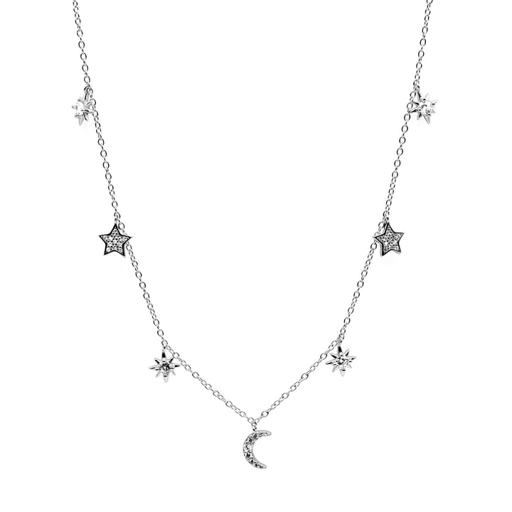 'Lucy' silver chain/necklace with decorative elements made of 925 sterling silver