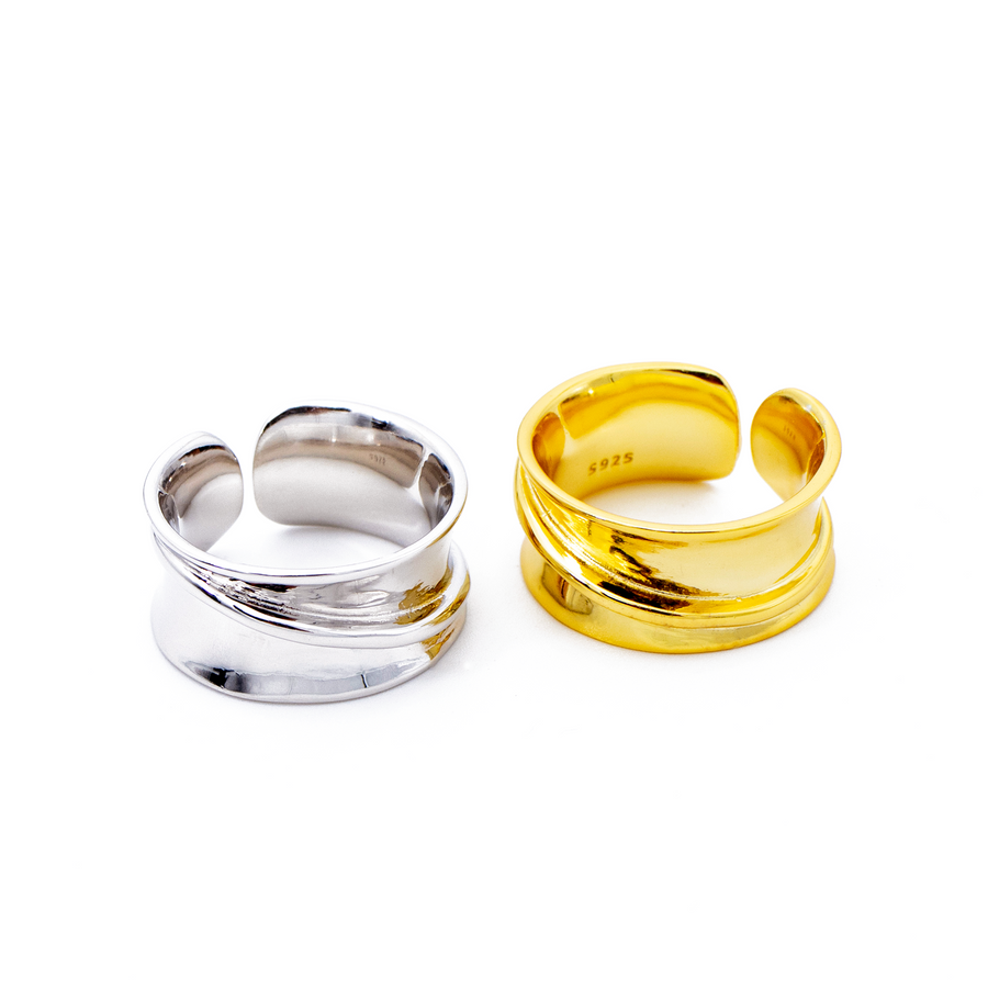 YEDDA gold offener Ring aus 925er Sterlingsilber