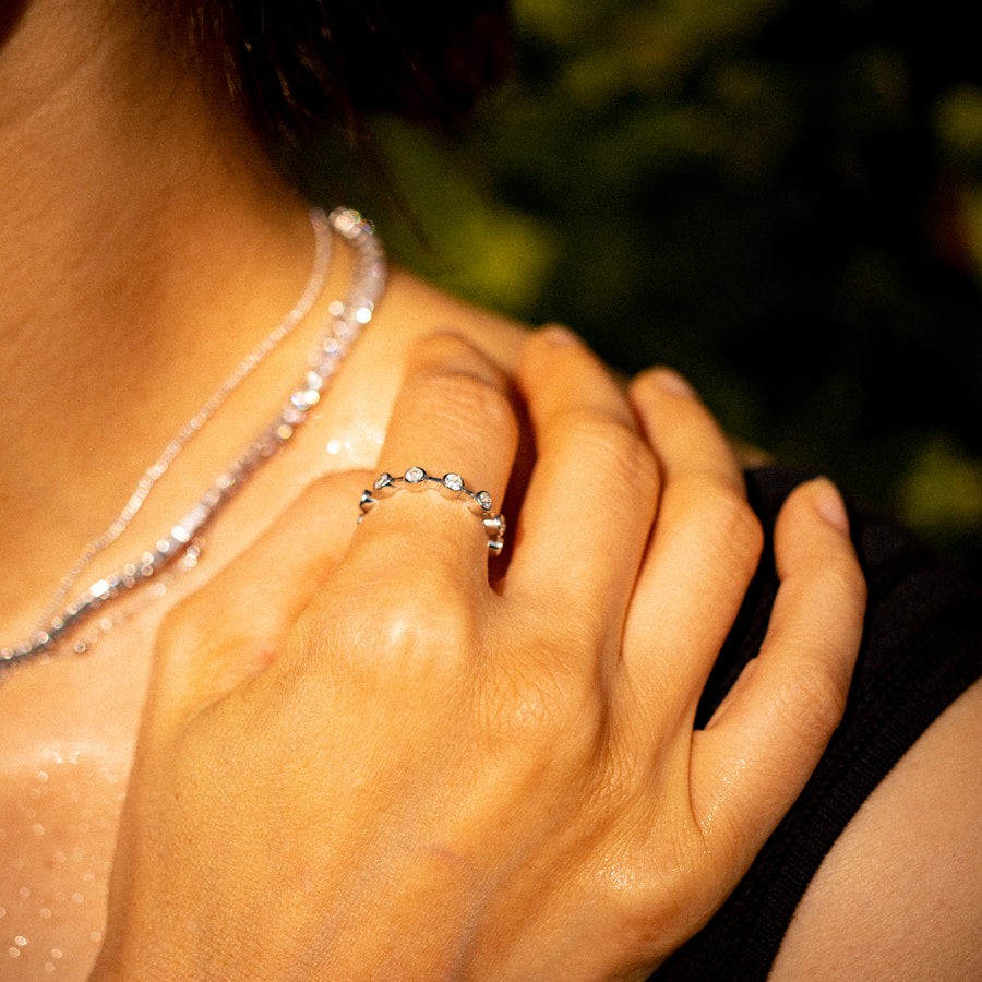 'Aubrey' silver open ring/ear cuff made of 925 sterling silver