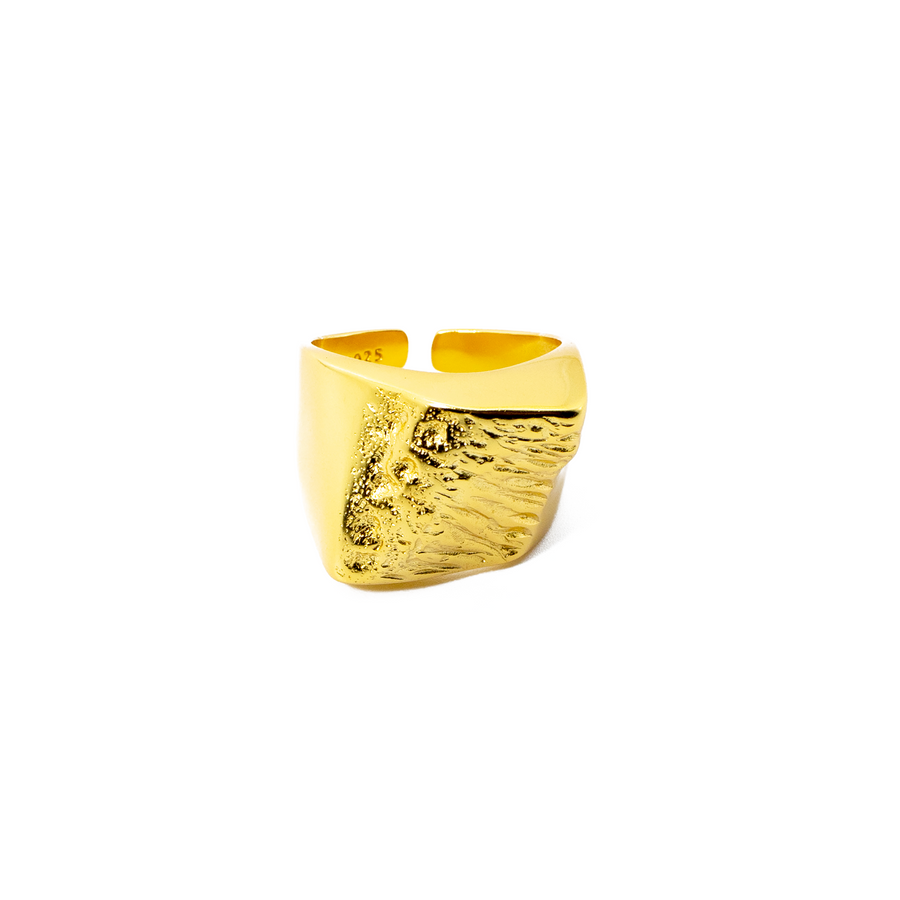 'Cliff' gold open ring made of 925 sterling silver