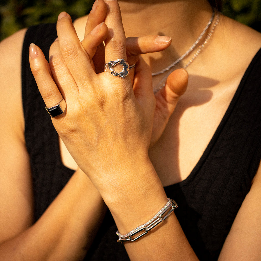 'Meroy' silver open ring made of 925 sterling silver