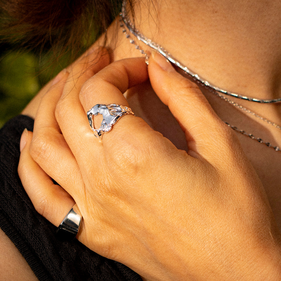 'Meroy' silver open ring made of 925 sterling silver