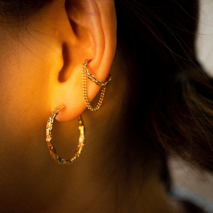 'Autumn' champagne gold 925 sterling silver ear cuff