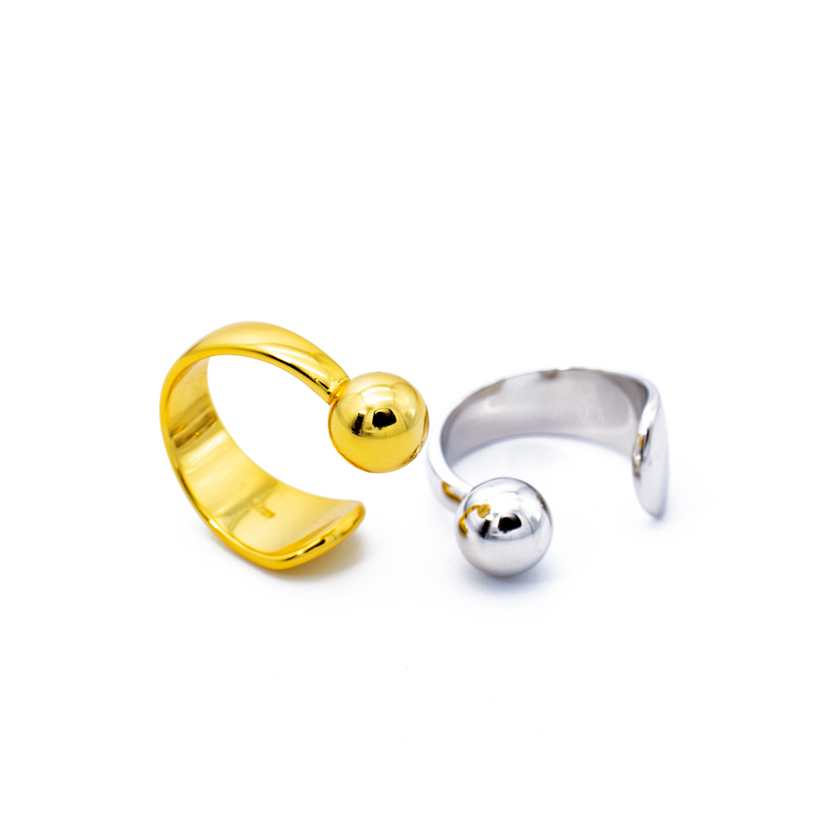 'Xylia' gold open ring made of 925 sterling silver