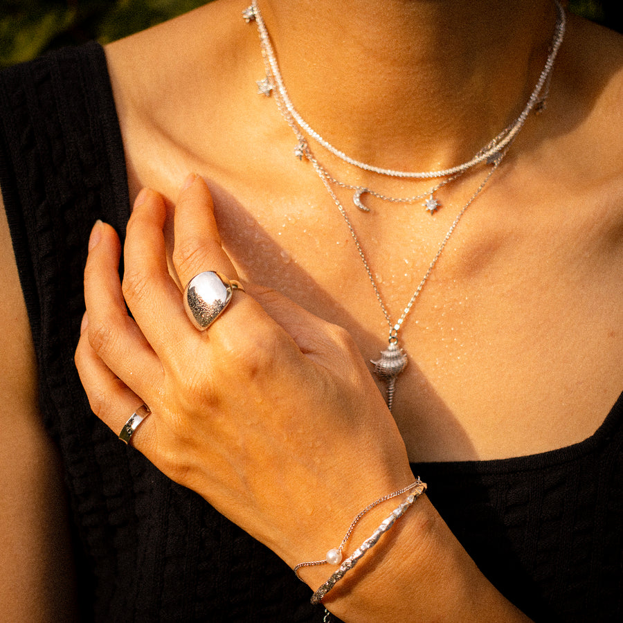 'Jolin' silver bracelet with pendant made of 925 sterling silver