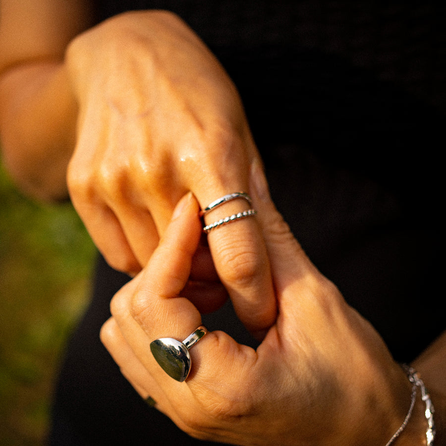 'Rosalind' silver open ring made of 925 sterling silver