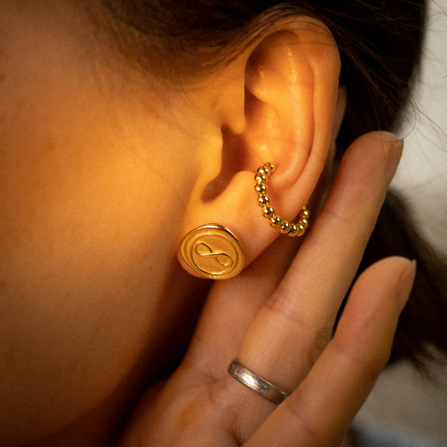 'Melete' gold earrings-Earcuff made of 925 sterling silver