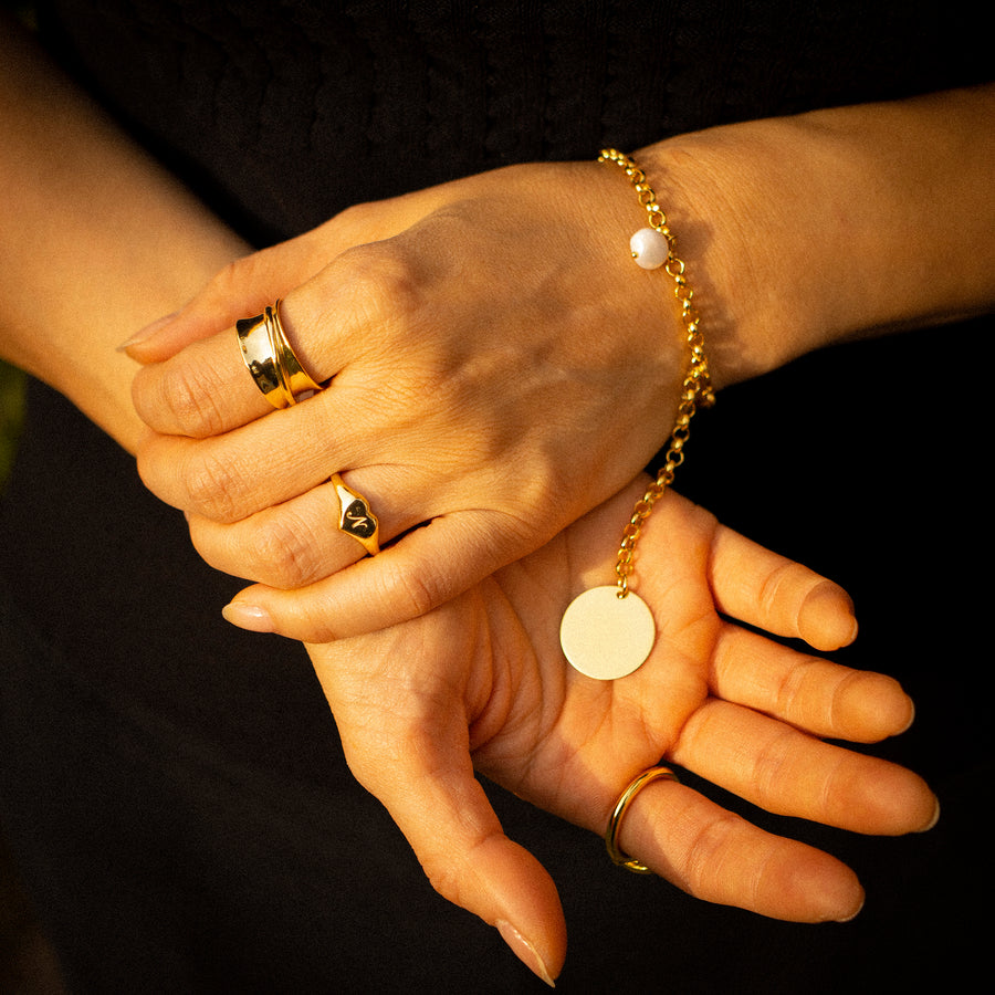 'Yedda' gold open ring made of 925 sterling silver