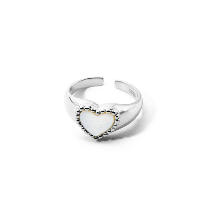 'Eros' silver heart open ring made of 925 sterling silver