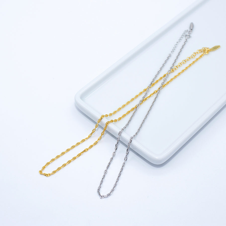 'Mercury' gold cable chain made of 925 sterling silver