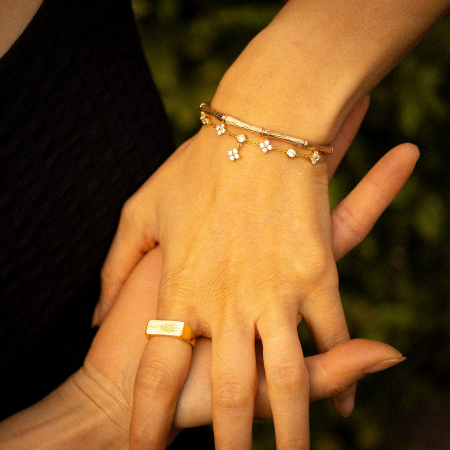 'Ceres' gold ears of wheat open ring made of 925 sterling silver