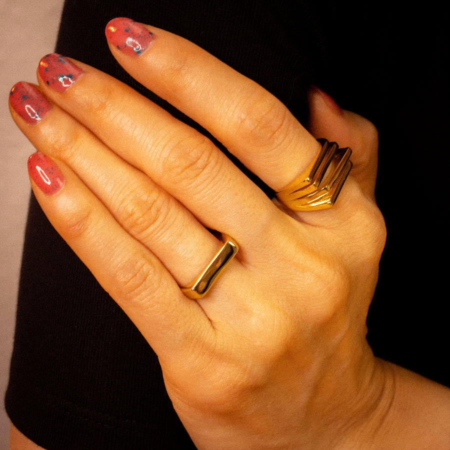 'Bridget' gold open ring made of 925 sterling silver