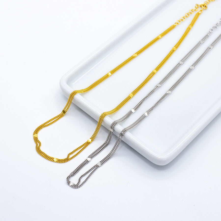 'Apollo' gold double chain made of 925 sterling silver