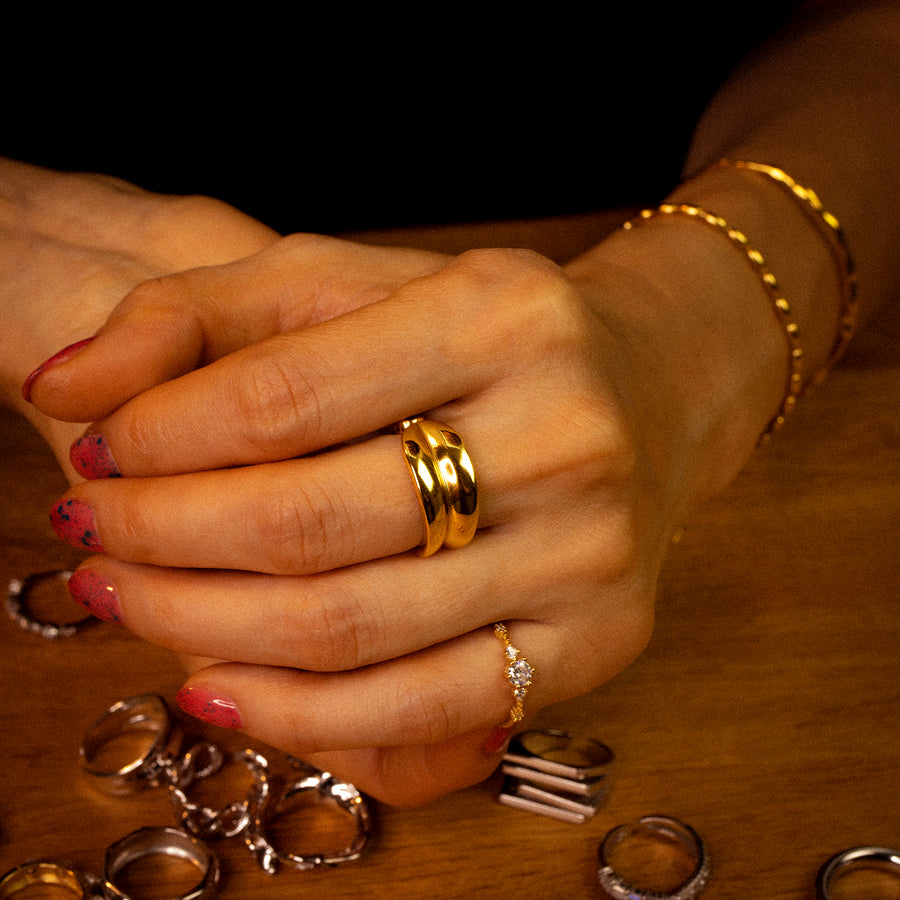 'Elsa' gold open ring made of 925 sterling silver