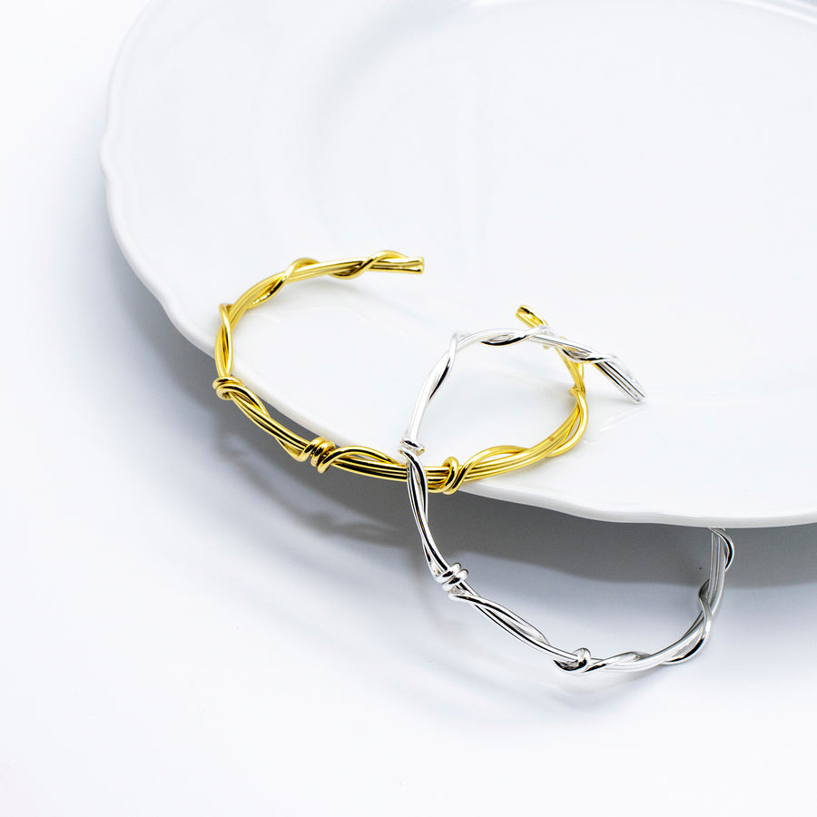 'Maxima' gold bangle made of 925 sterling silver