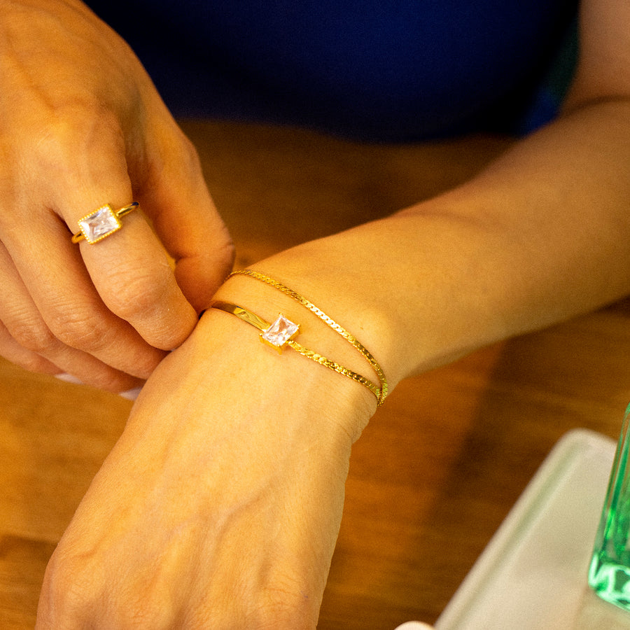 'Virgo' gold bracelet with pendant made of 925 sterling silver