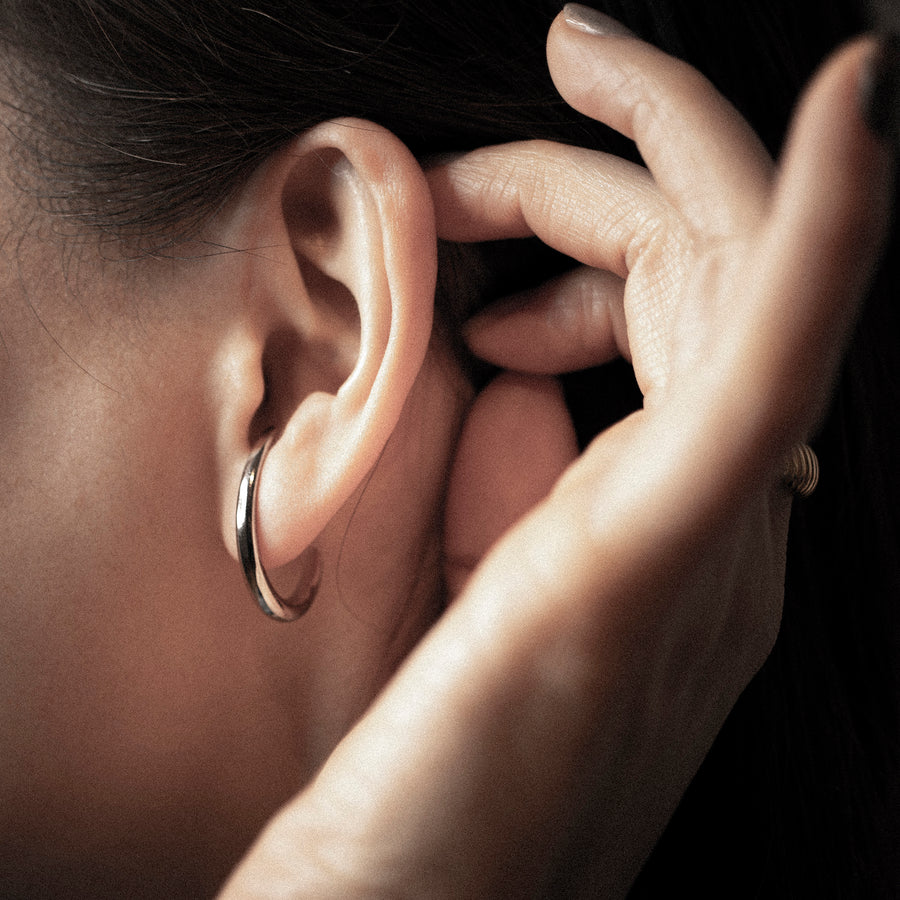 'Arlene' silver large earrings studs made of 925 sterling silver