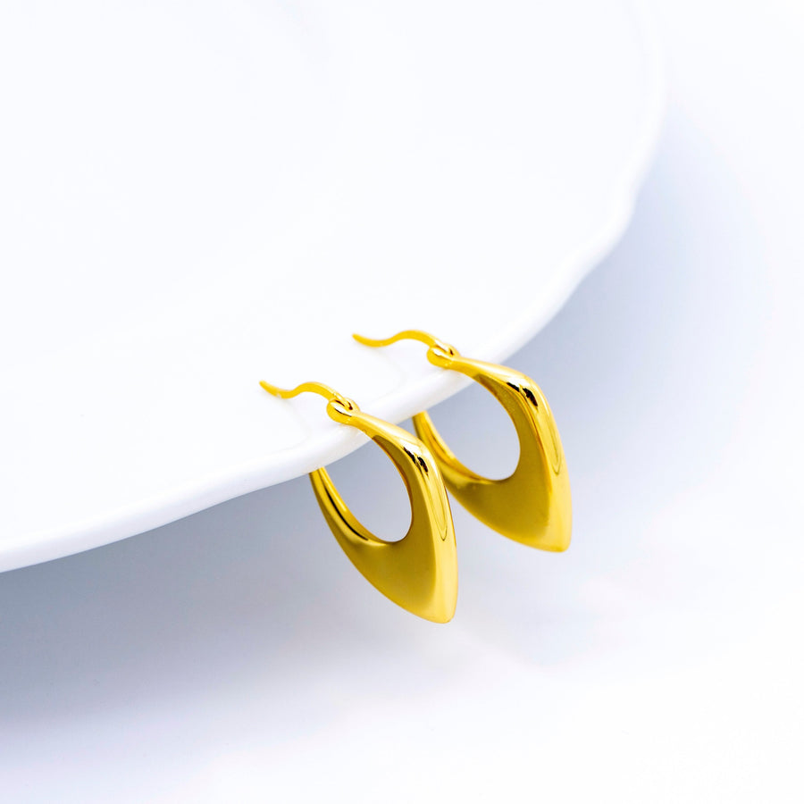 'Lizeth' gold large hoop earrings made of 925 sterling silver