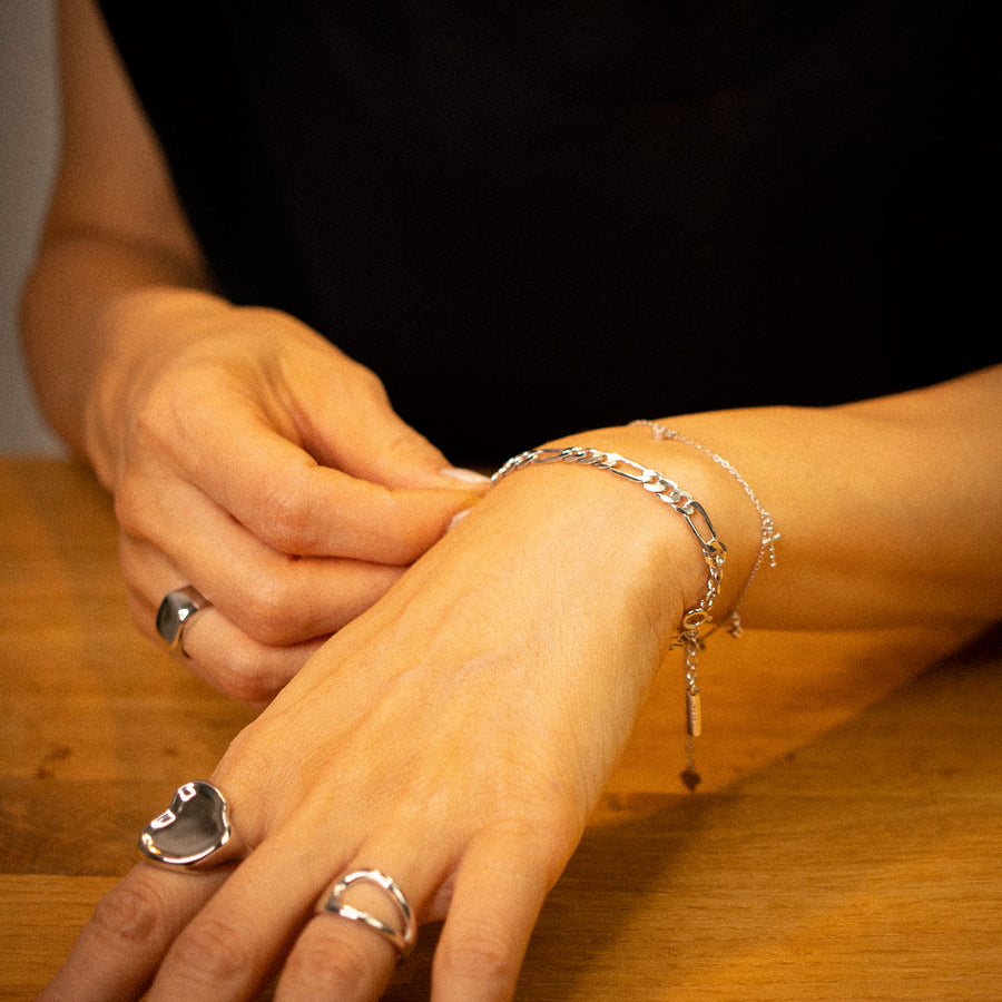 'Sebastiane' silver bracelet with pendants made of 925 sterling silver