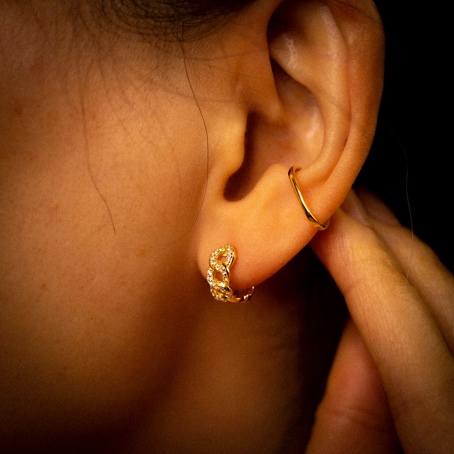 'Aubree' gold hoop earrings Hoops Huggies made of 925 sterling silver