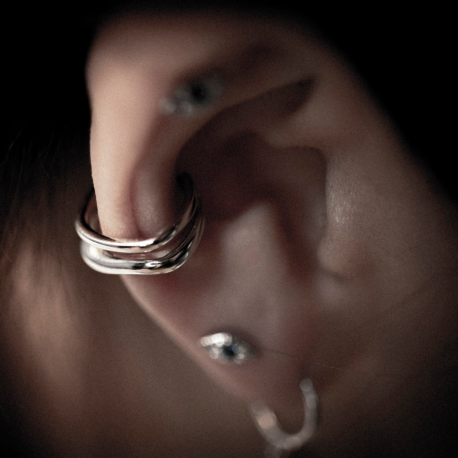 'Madeline' silver earrings-Earcuff made of 925 sterling silver