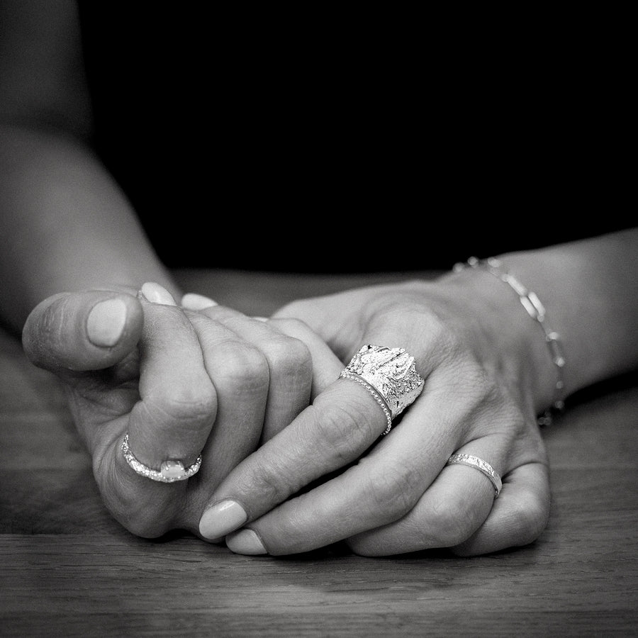 'Lydia' silver open ring made of 925 sterling silver