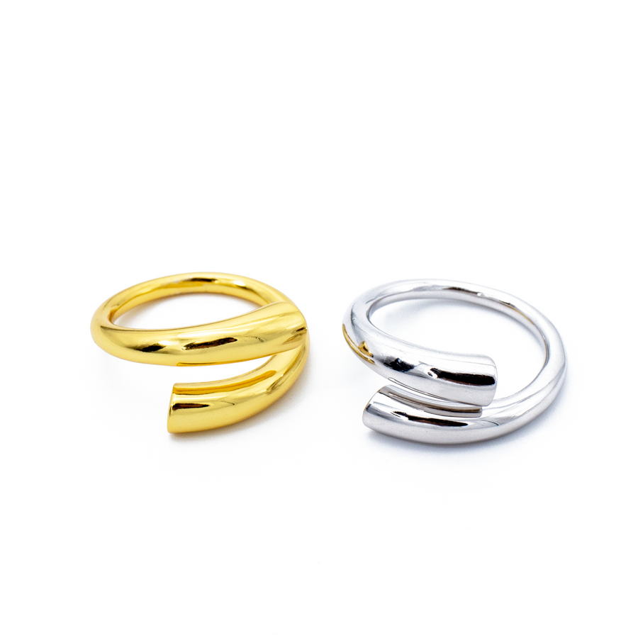 'Cathy' gold open ring made of 925 sterling silver