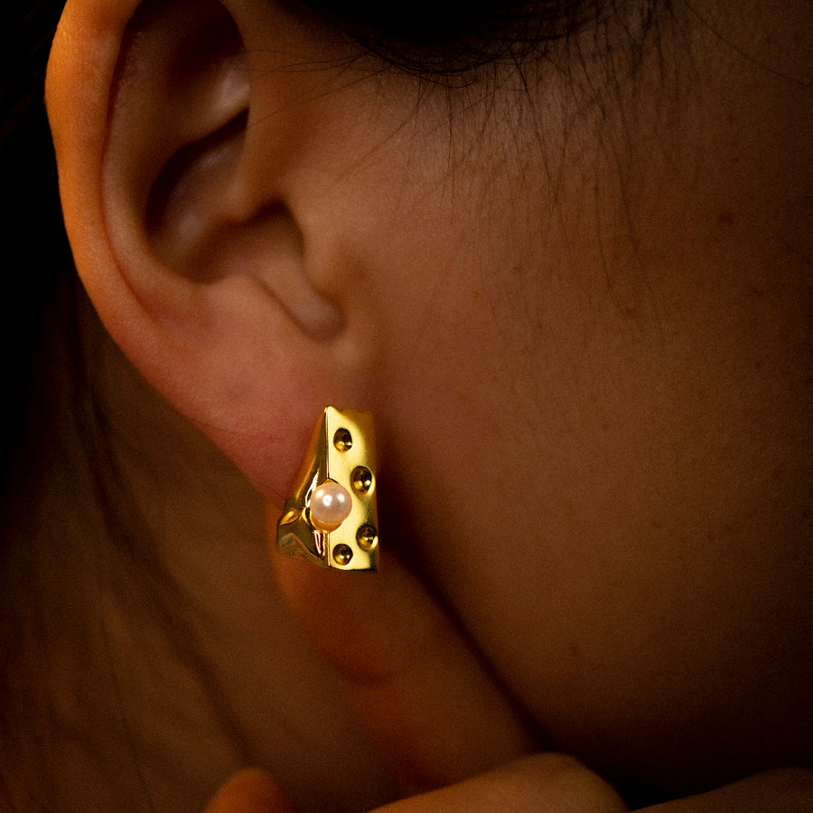 'Gabriella' gold earrings-studs made of 925 sterling silver