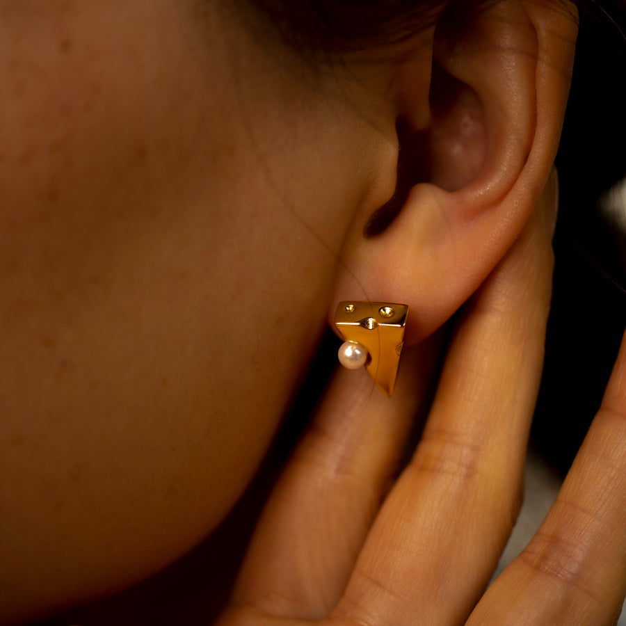 'Gabriella' gold earrings-studs made of 925 sterling silver