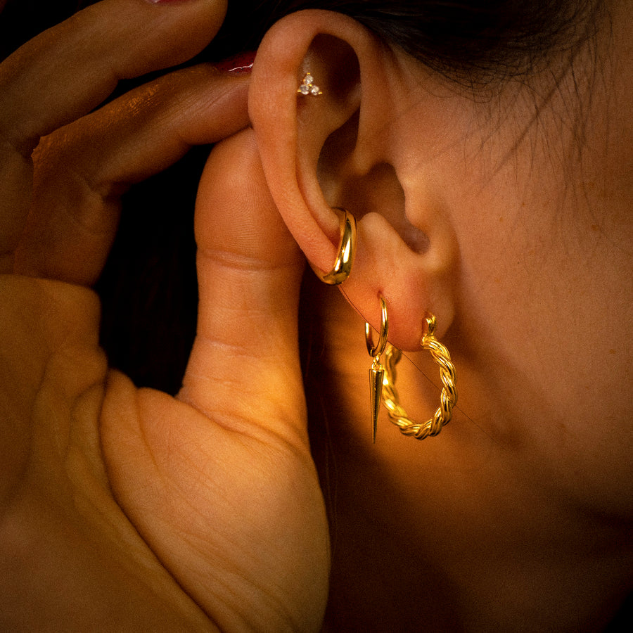 'Ashley' gold earrings-Earcuff made of 925 sterling silver