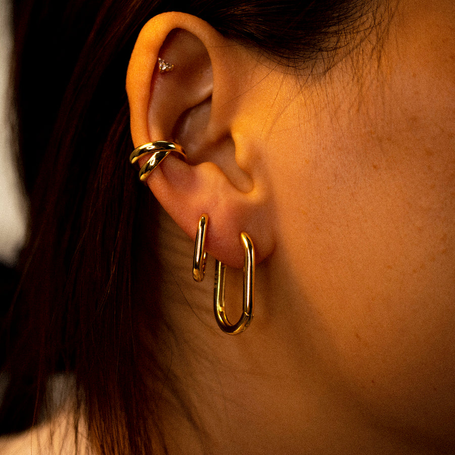 'Micah' gold hoop earrings Hoops Huggies made of 925 sterling silver