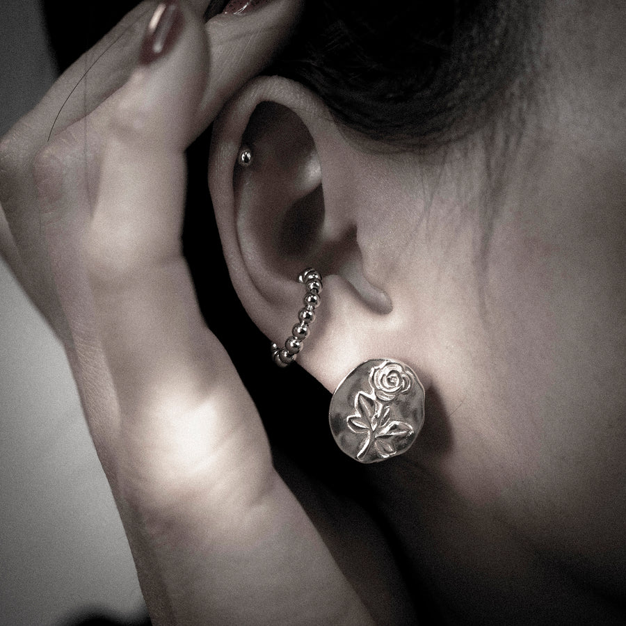 'Melete' silver earrings-Earcuff made of 925 sterling silver