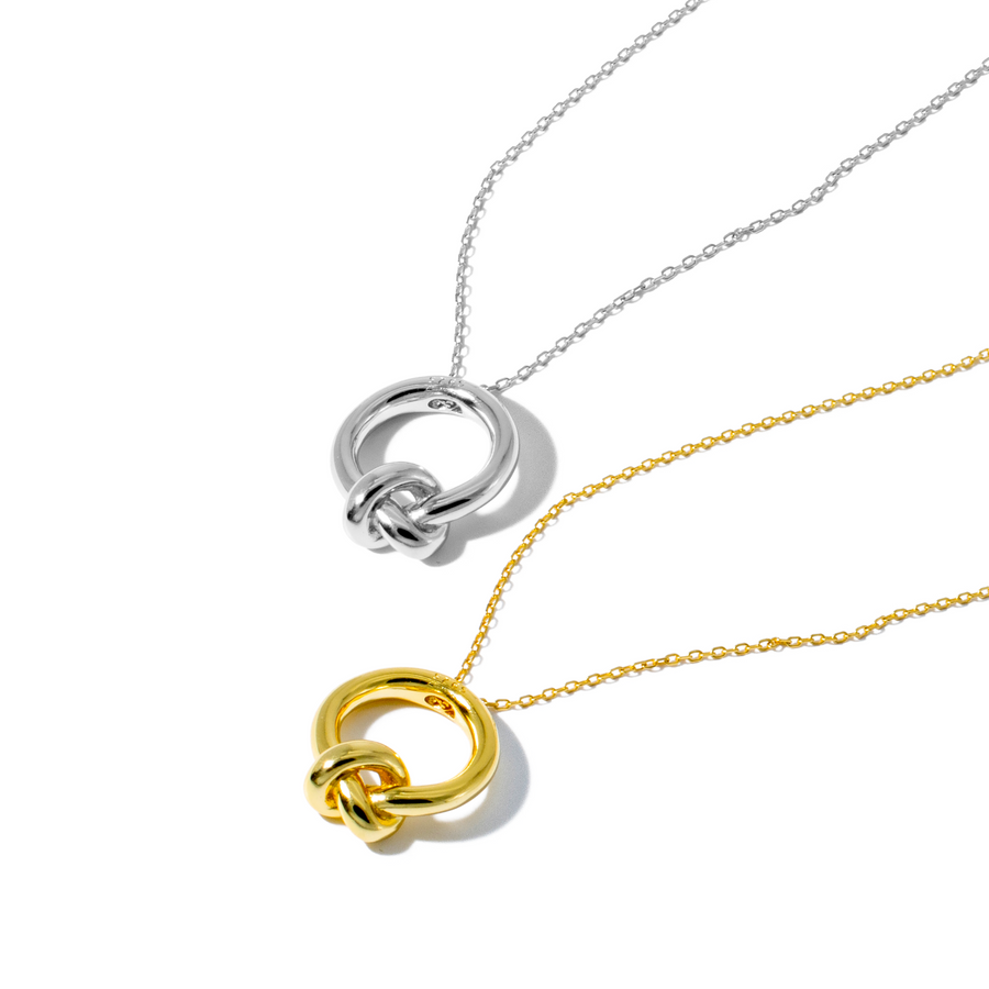 'Tania' gold cable chain with pendant made of 925 sterling silver