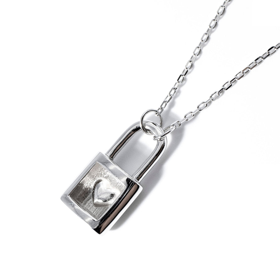 'Freedom' gold necklace with lock pendant made of 925 sterling silver