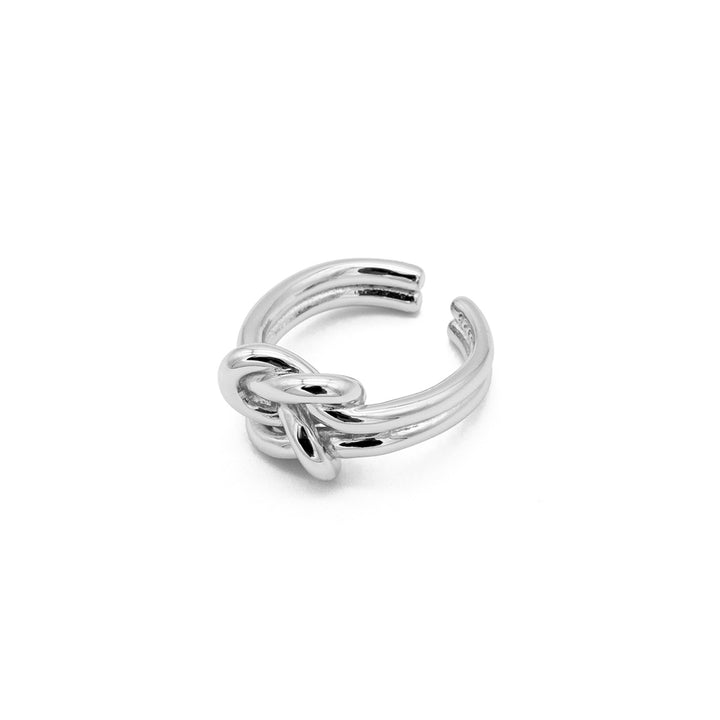 'Tobey' silver knot open ring made of 925 sterling silver