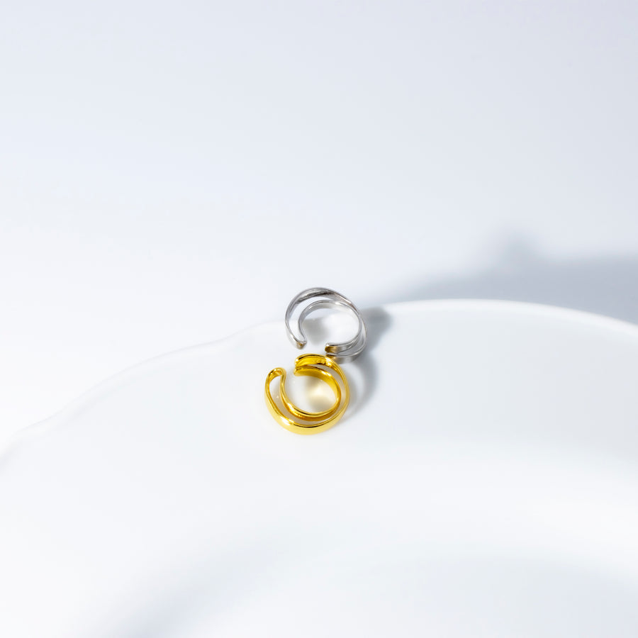 'Blithe' gold earrings-Earcuff made of 925 sterling silver