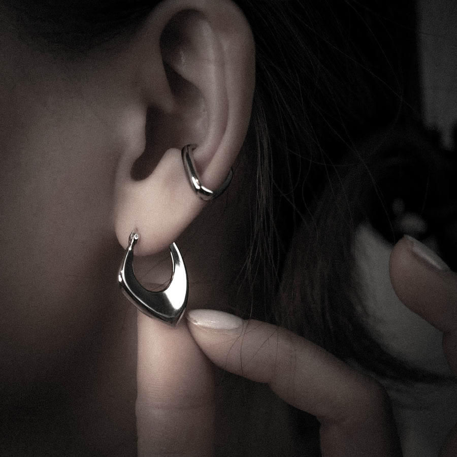 'Lizeth' silver large hoop earrings made of 925 sterling silver