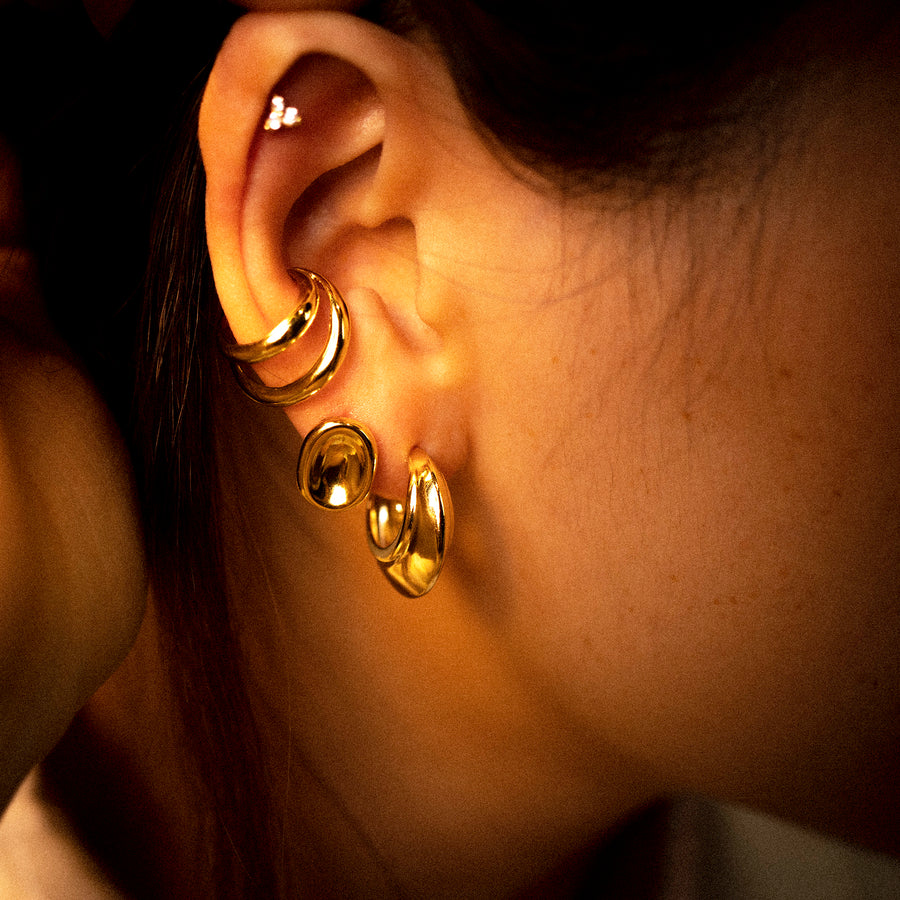 'Aimee' gold earrings studs made of 925 sterling silver