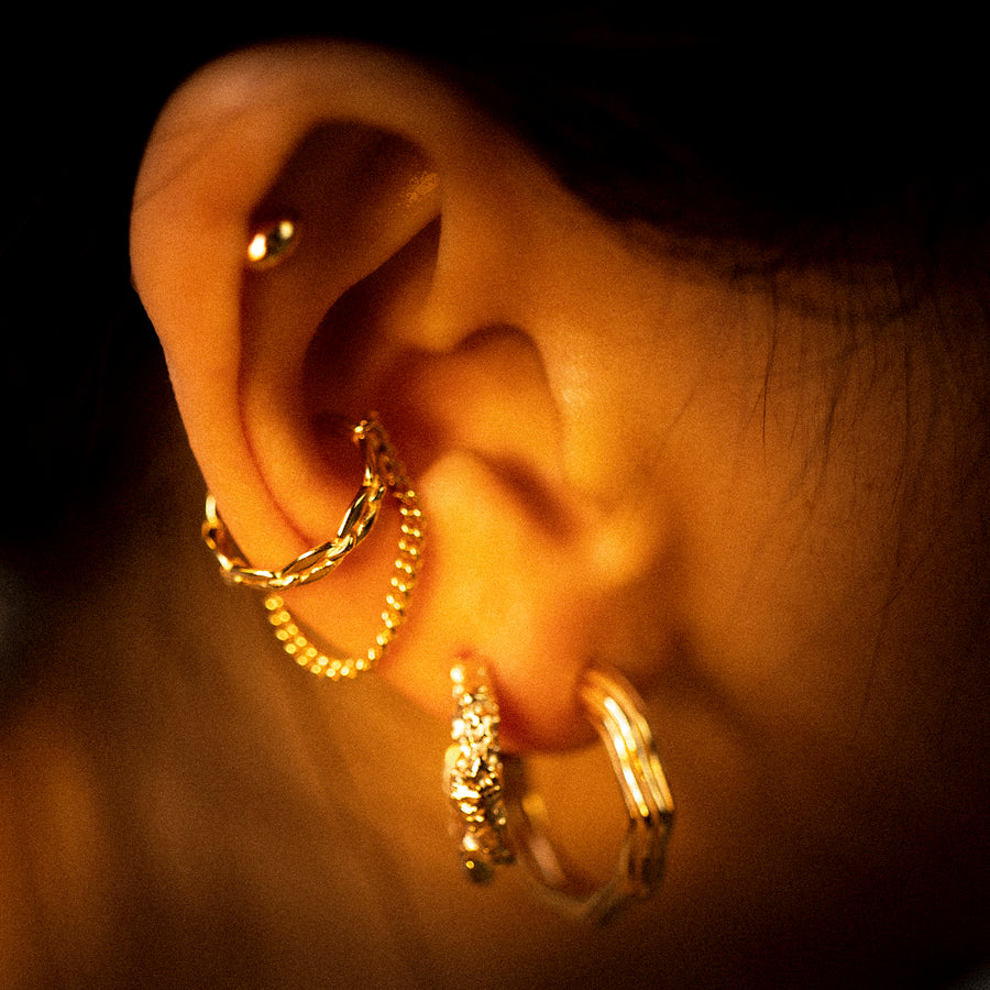 'Autumn' champagne gold 925 sterling silver ear cuff