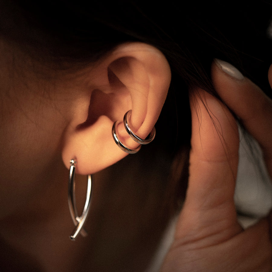 'Janae' silver earrings-earcuff made of 925 sterling silver