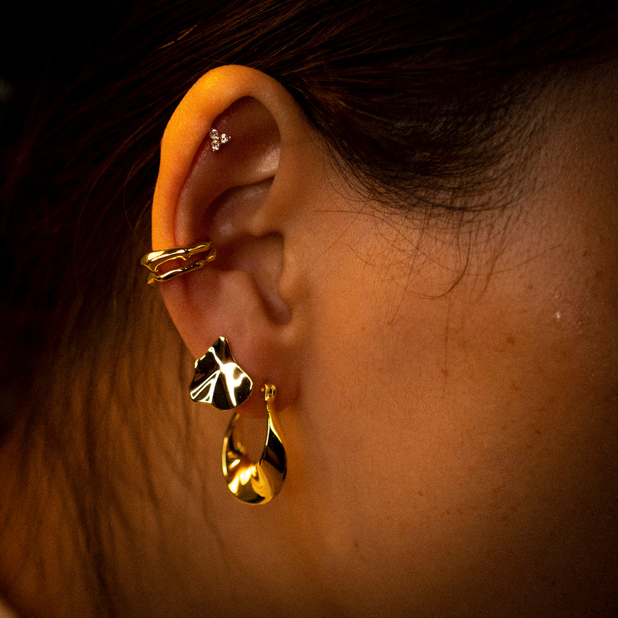 'Layla' gold earrings-Earcuff made of 925 sterling silver